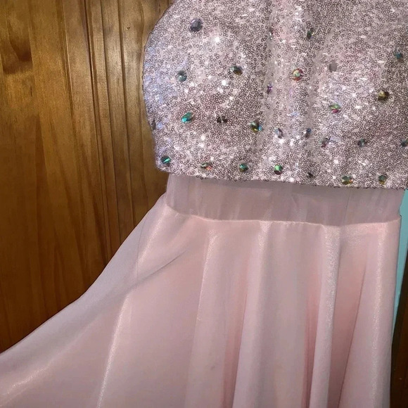 PROMGIRL Short Pink Sparkle Prom Dress XS - Picture 5 of 8